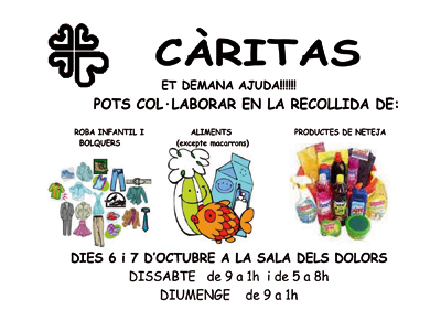 Cap de setmana solidari amb Càritas 