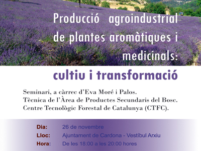 L'Ajuntament organitza un seminari sobre el cultiu i la comercialització industrials de plantes aromàtiques i medicinals 