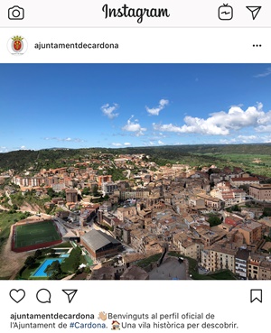 L'Ajuntament de Cardona estrena perfil a Instagram