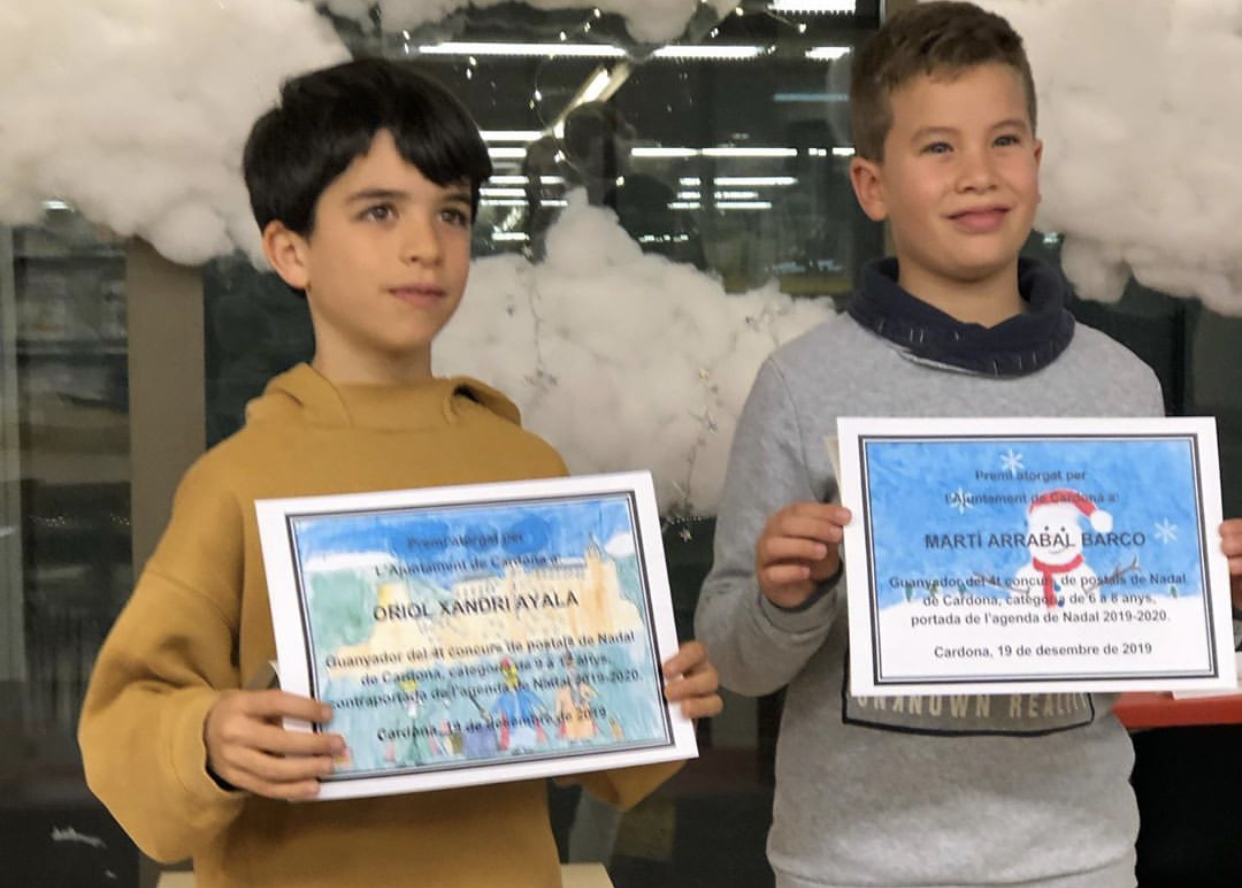 Oriol Xandri i Martí Arrabal, guanyadors del quart concurs de postals de Nadal