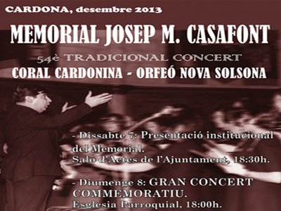 Cardona homenatja a Mn. Josep M. Casafont fundador de la Coral Cardonina