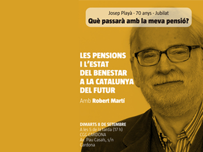 Òmnium Bages organitza demà una xerrada al Casal de la Gent Gran per parlar de les pensions