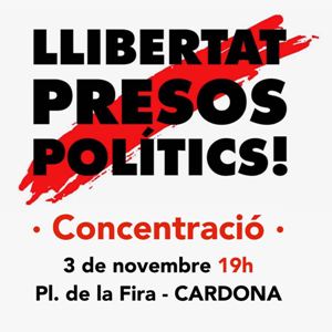 Concentració aquest vespre per reclamar la llibertat dels presos polítics i en defensa del govern legítim de Catalunya