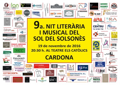 La Nit Literària Musical del Sol del Solsonès torna a Cardona aquest dissabte