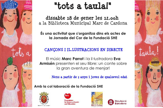 La biblioteca Marc de Cardona programa aquest dissabte l'espectacle infantil 'Tots a taula!' 