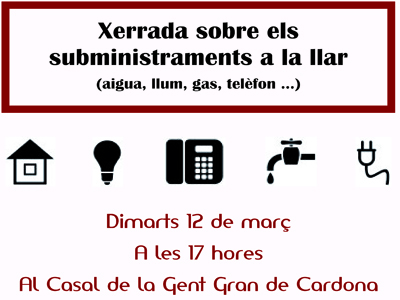 Xerrada sobre subministraments a la llar