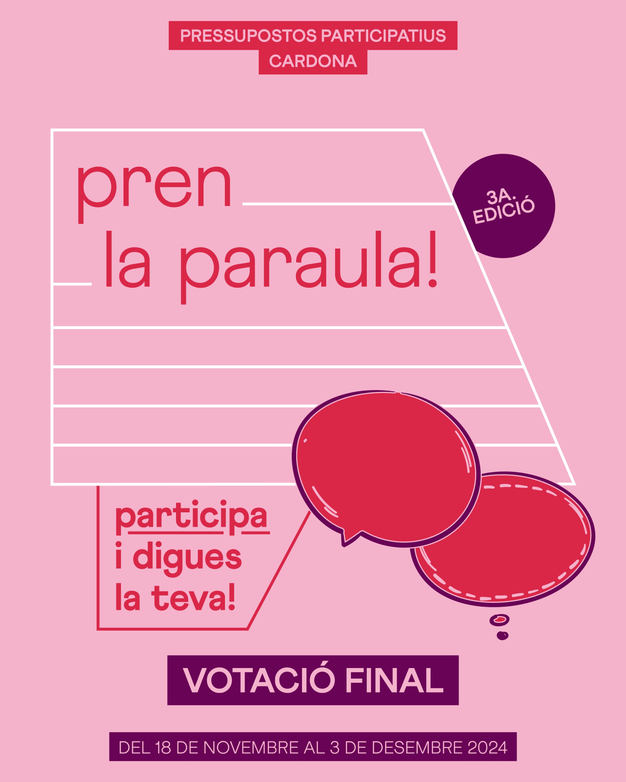 S'inicia la votació de les propostes dels pressupostos participatius